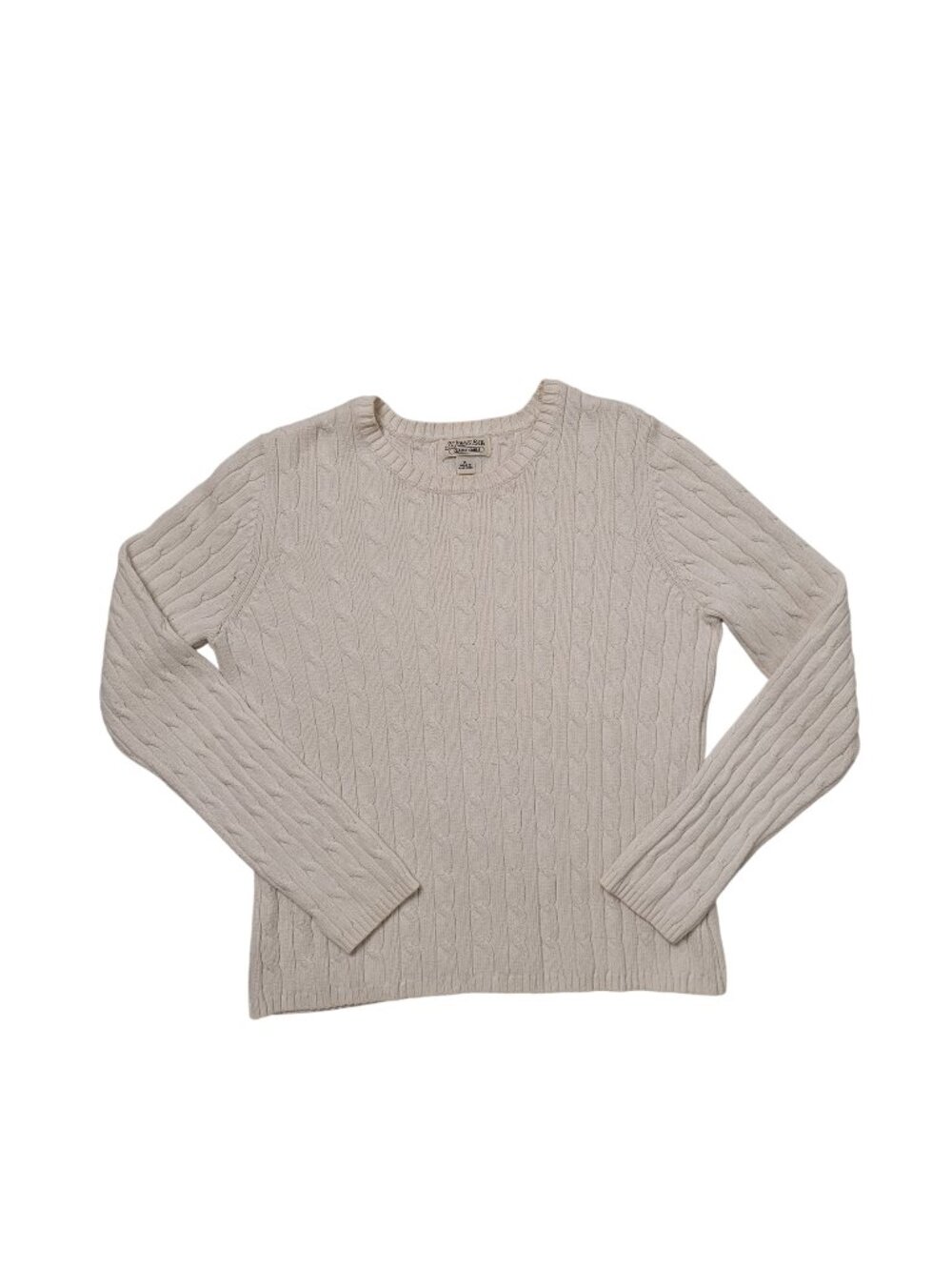St. John's Bay Classic Cable Knit Cotton Crewneck Sweater size medium